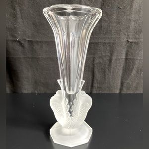 1930’s Art Deco Glass Turtle Doves Bird Vase